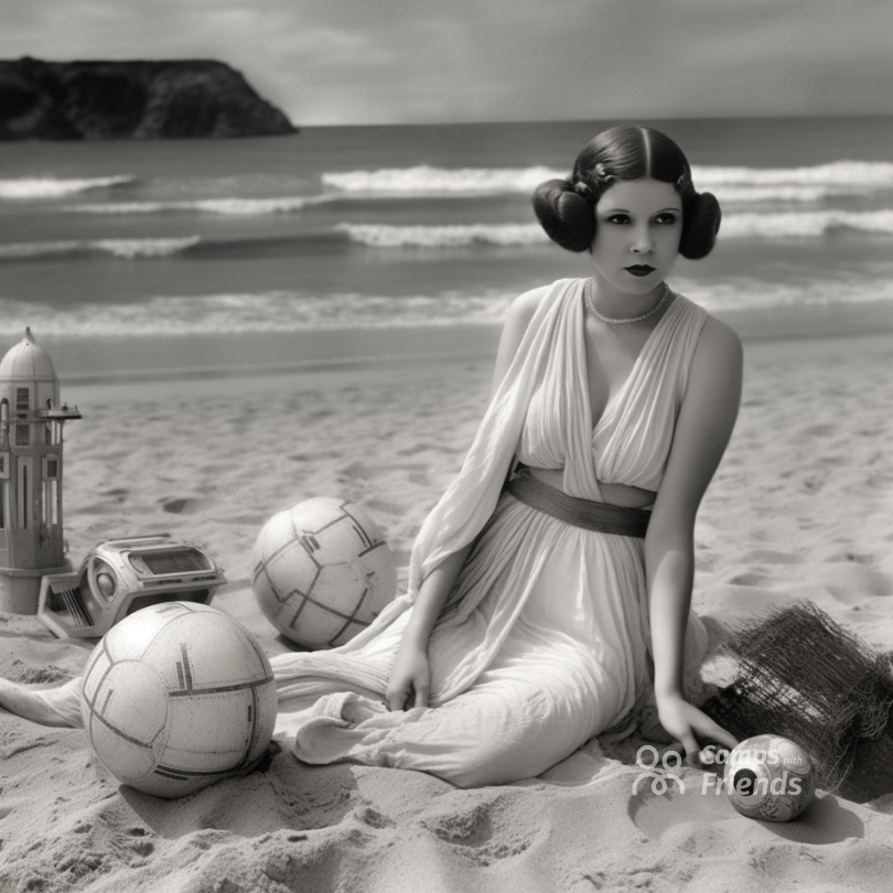 "Roaring '20s Galactic Getaways: Star Wars Characters on Their Vintage Summer Vacations"